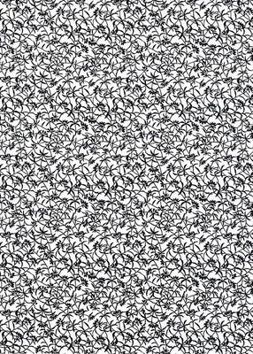 Papier Chiyogami 911C 19 1/2"x26"- Mini motifs de fleurs noires sur fond blanc