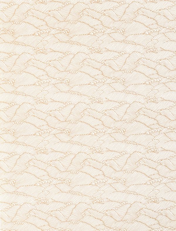 Papier Chiyogami 1000C 19 1/2"x26"- Dessin de vagues cuivre
