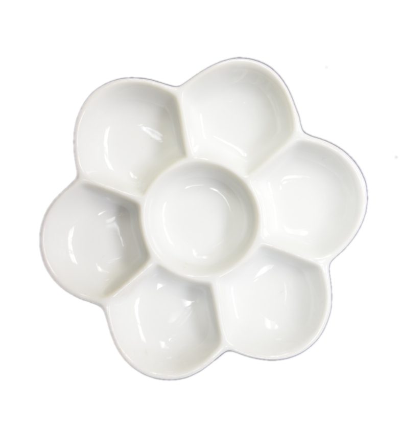 Flower shape Porcelain palette 7 wells 407-6