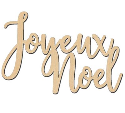 Joyeux Noël 8" x 5 1/2" découpe en bois
