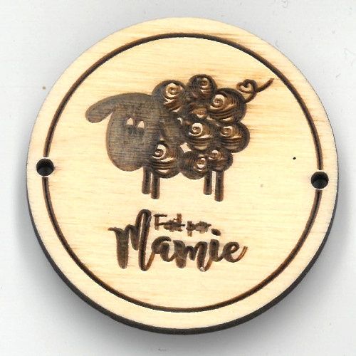 Button Fait par mamie - Sheep - 2"