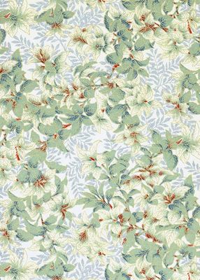 Papier Chiyogami 506C 19 1/2"x26"- Feuilles vertes et argent