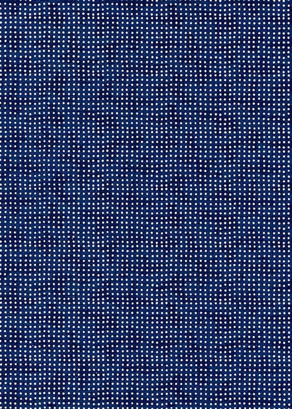 Papier Chiyogami 920C 19 1/2"x26"- Motifs de points blancs sur fond bleu marin