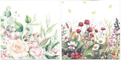 Serviettes de table - Fleurs (total de 10)