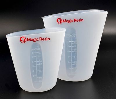 Ens. 2 tasses à mesurer en silicone 1x 500ml & 1x 250ml Magic Resin