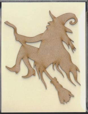 Sorcière sur balais- environ 4.25"x5"