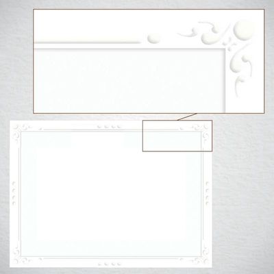 Cartes avec charnière pour photo Blanc avec cadre décoratif en relief (ens. de 6) Strathmore