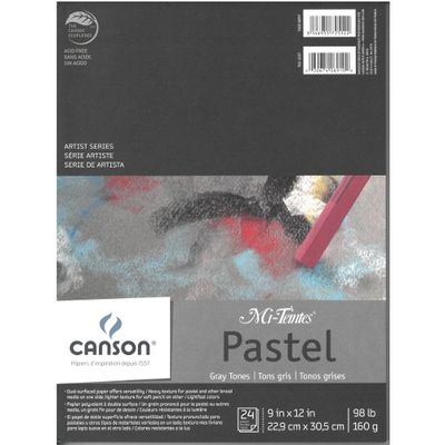 Canson Pastel Mi-Teintes Gray Tones colors 9X12 (24 sheets)