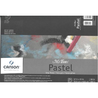 Canson Mi-Teintes Pastel Ton de gris 12x16 (24 feuilles)