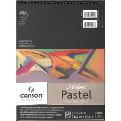 Canson Mi-Teintes Pastel Blanc 9X12 (16 feuilles)