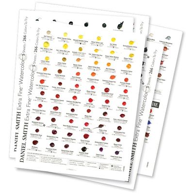 Cartes d'essai à pois extra fins pour aquarelle, 266 points d'aquarelle et 22 points de gouache