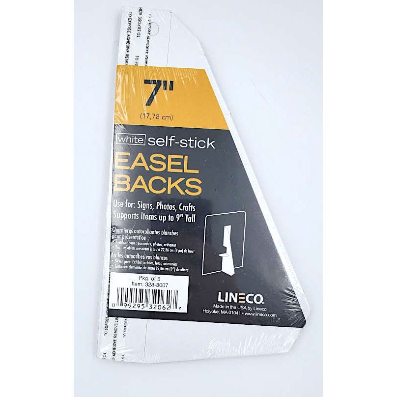 7" White Self Stick, Single Wing (5) Lineco