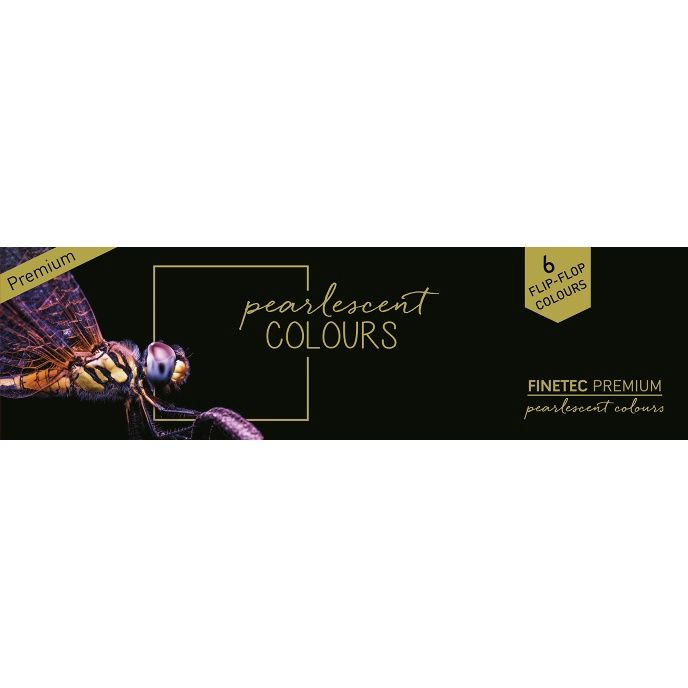 6 Premium pearlescent colours "Flip-Flop" in a metal box - "Finetec premium - Flip-Flop"