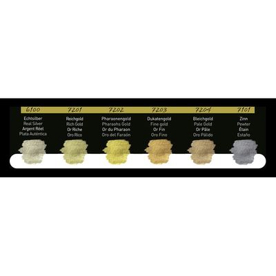 6 Premium pearlescent colours in a metal box - "Finetec premium -Antique tones"