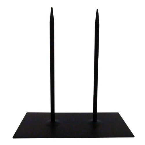 Socle en métal noir avec 2 tiges 10cmX20cm