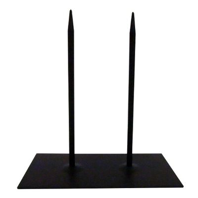 Socle en métal noir avec 2 tiges 10cmX20cm