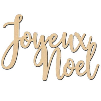 Joyeux Noël 6" x 4" découpe en bois
