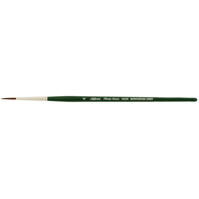 Ruby Satin Monogram Liner Manche court Silver Brush