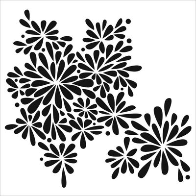 Pochoir Petal Splash 6"x6" TCW972s
