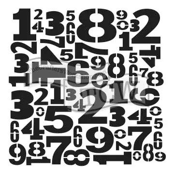 Pochoir Number Scramble 12"x12" TCW764