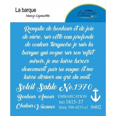 Pochoir La barque