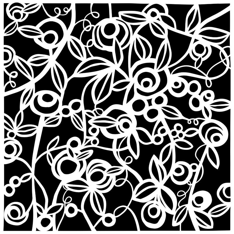 Pochoir Budding Vase 12"x12" TCW1085