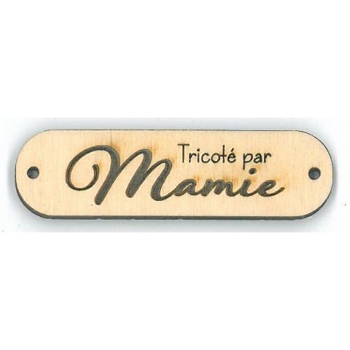 Tag rectangular Tricoté par Mamie 2" 3/8
