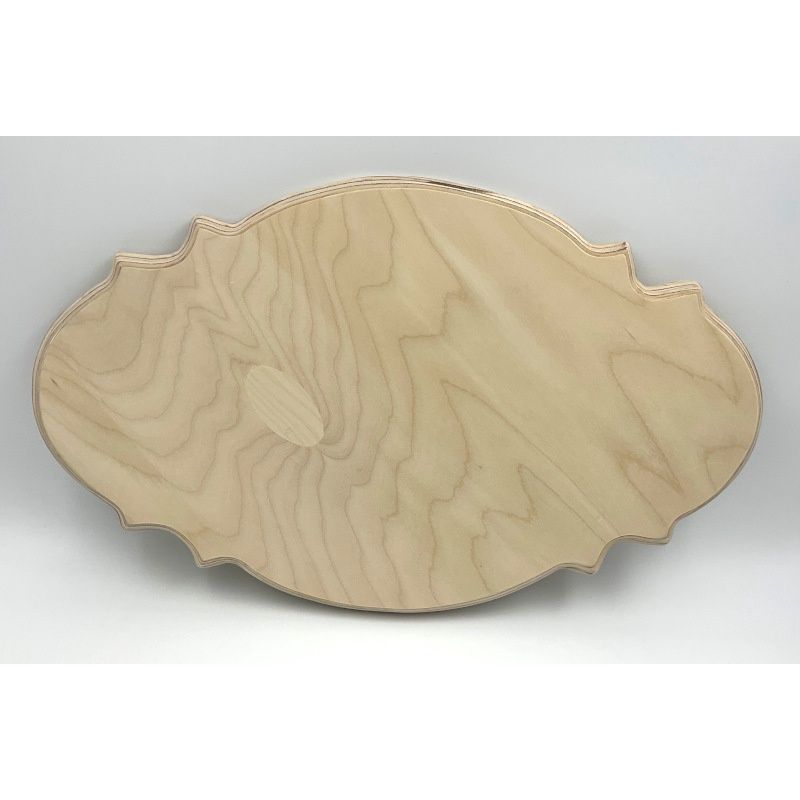 Enseigne provencale Merisier russe 18"x11"x3/4" avec moulures recto verso