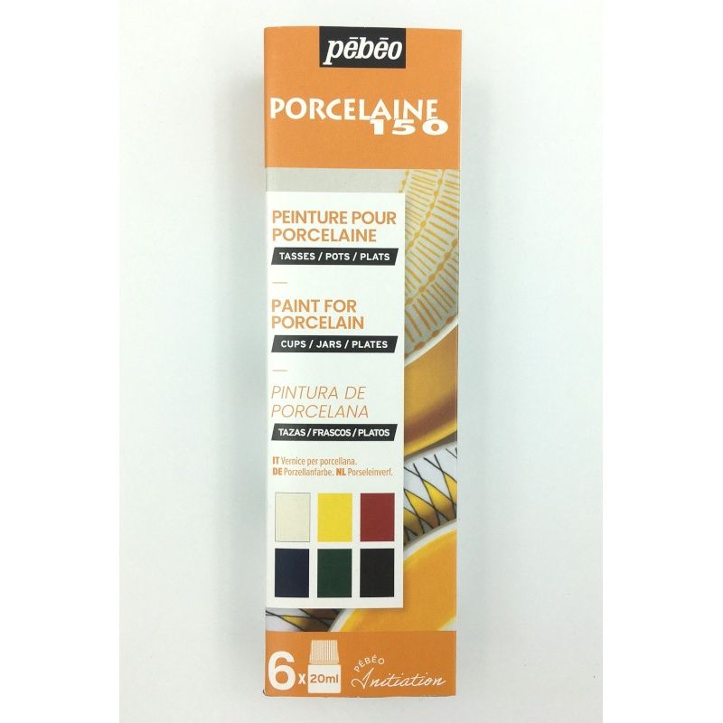 Ens. peinture porcelaine 6 x 20ml Pébéo Porcelaine 150