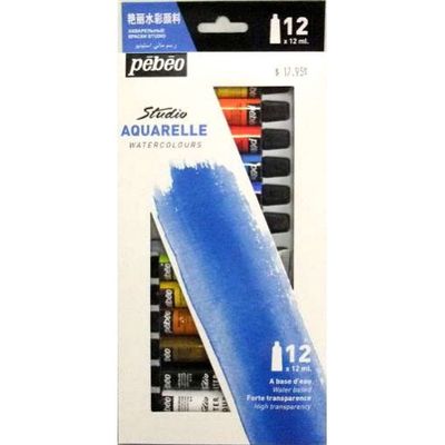 Ens. peinture aquarelle (12 x 12ml) Studio Pébéo