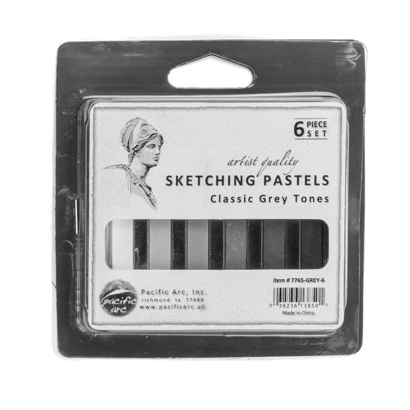 Pastels tendres ens. de 6 - Nuances de gris - Pacific arc