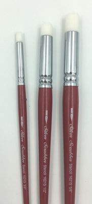 Stencil Scrubber Silver Brush