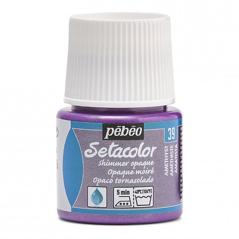 Fabric paint Shimmer Opaque 45ml Setacolor Pébéo, Color: Améthiste 39