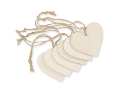 Wood Hangers With jute cord 6cm -Heart