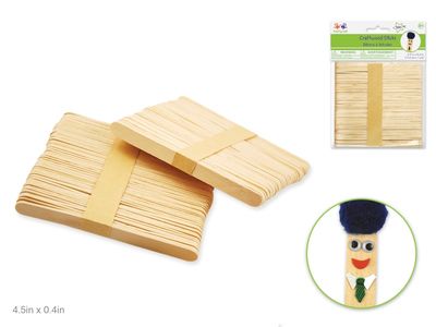 CraftWood StIcks (100) 4.5"x.0.4" Krafty Kidi