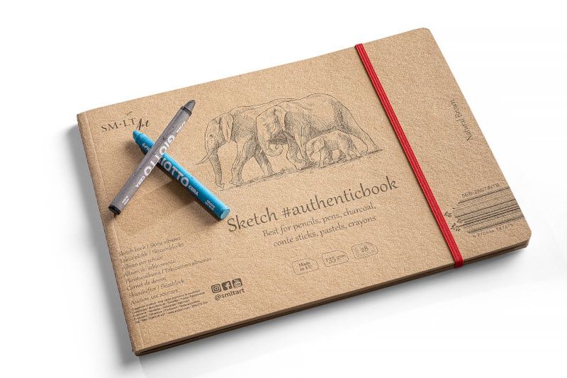 Brown sketch album #authenticbook 135gsm, Size: Album cousu 7"X 9.75"