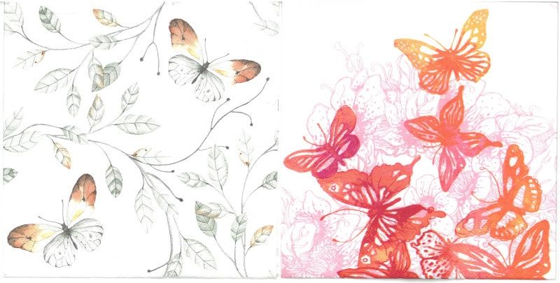 Serviettes de table - Papillons (total de 10)