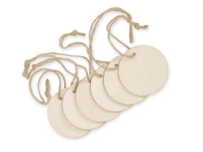 Wood Hangers With jute cord 6cm - Round