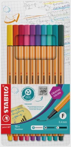 Crayons stylos pointe 0.4mm (10) Stabilo