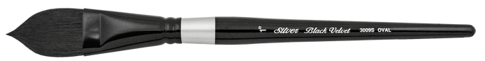Black Velvet Oval 3009S Silver Brush