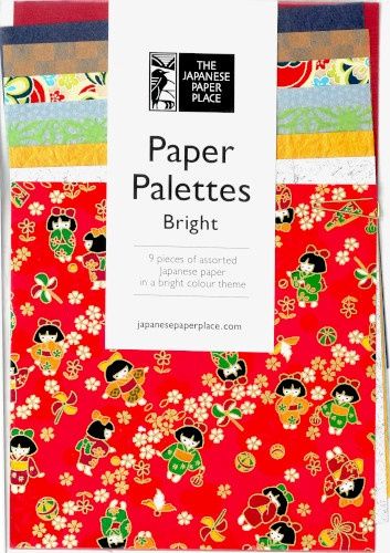 Ens. Papier japonais Palette de couleurs vives 6"x6" (9 feuilles), Couleur: Rouge