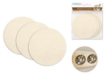3 pieces of wooden cutouts 8.7 cm - Round