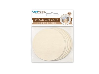 6 pièces de découpes en bois 7.1 cm - Rond