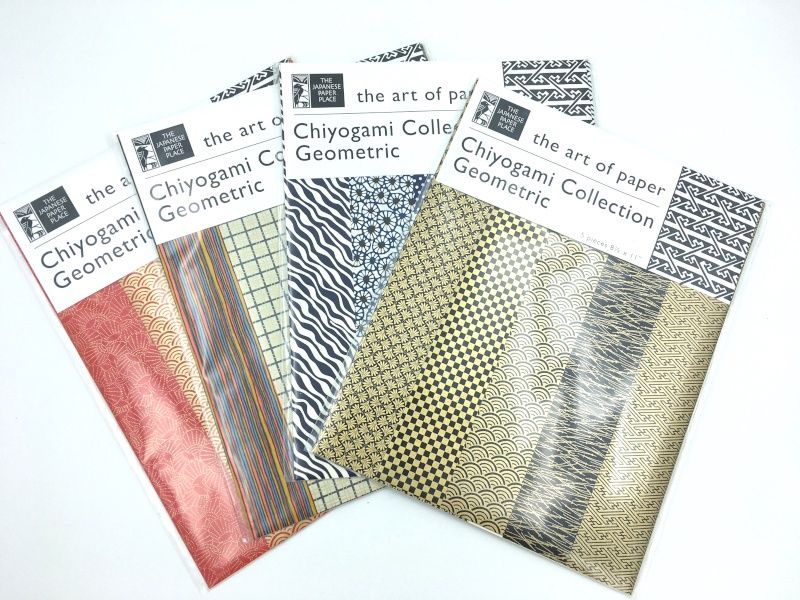 Papier Chiyogami motifs géométriques 8 1/2 Papier Chiyogami motifs géométriques 8 1/2"x11" (4 choix de couleurs)