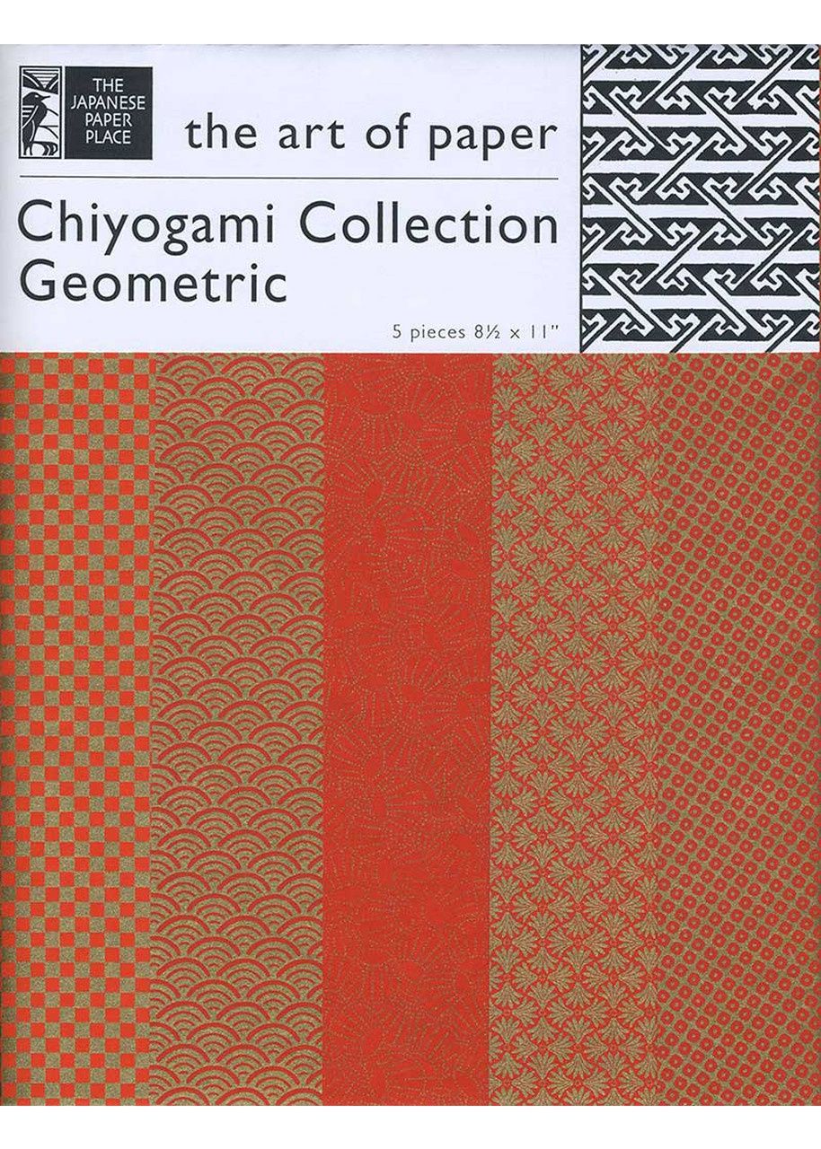 Papier Chiyogami motifs géométriques 8 1/2"x11" (4 choix de couleurs), Couleur: Rouge