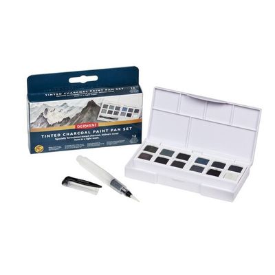 Tinted charcoal paint pan set Derwent