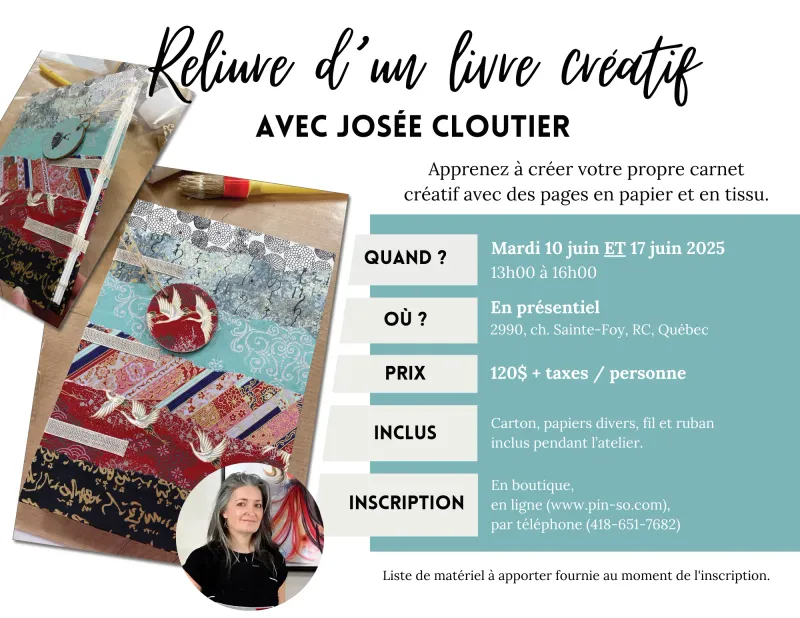 2025-06-10 Reliure d'un livre créatif - Josée Cloutier