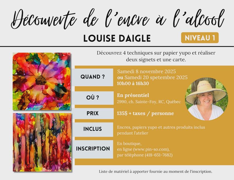 Découverte de l'encre à l'alcool niveau 1- Louise Daigle