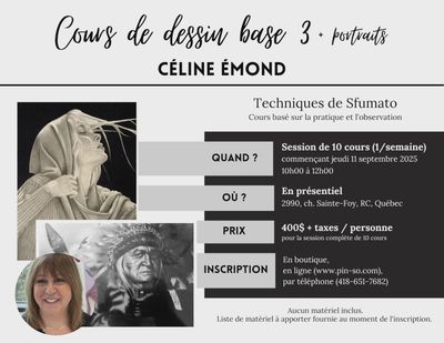2025-09-11 Cours de dessin Base 3 + Portrait - Céline Émond