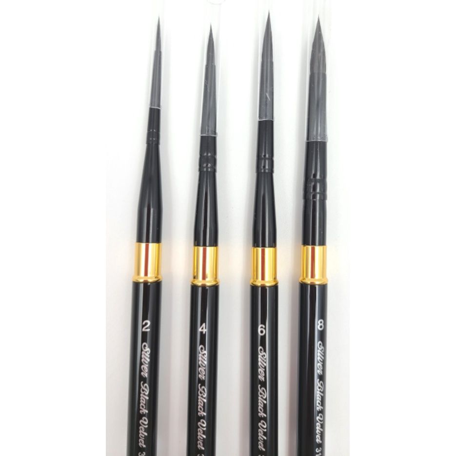 Black Velvet rond pour voyage Silver Brush